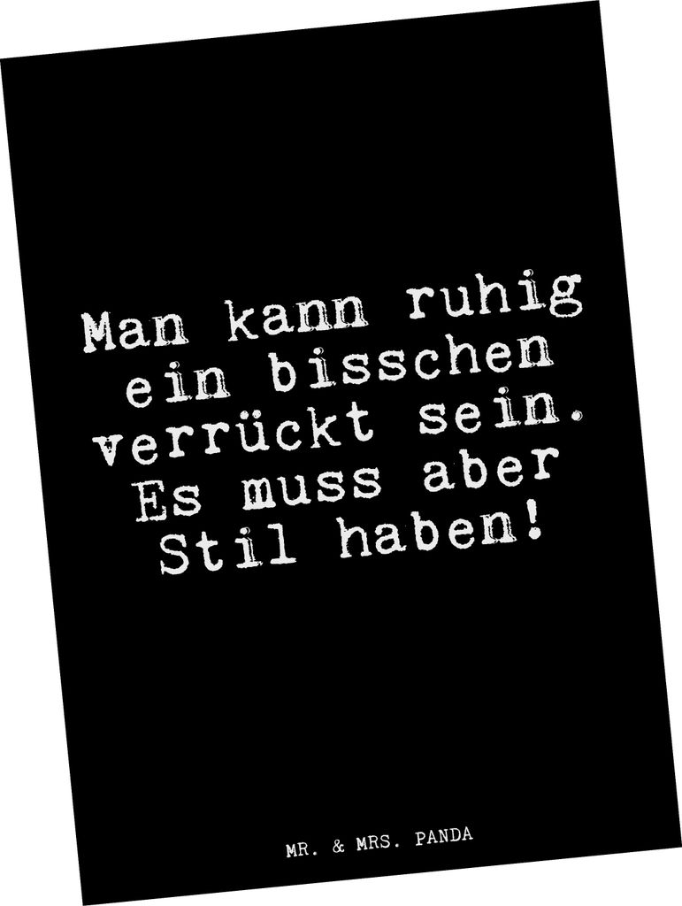 Mr. & Mrs. Panda Postkarte Man kann ruhig ein... - Schwarz - Geschenk, Postkarten, Sprüche, Spinne, Glizer Spruch Weisheiten Zitate Lustig Weishei...