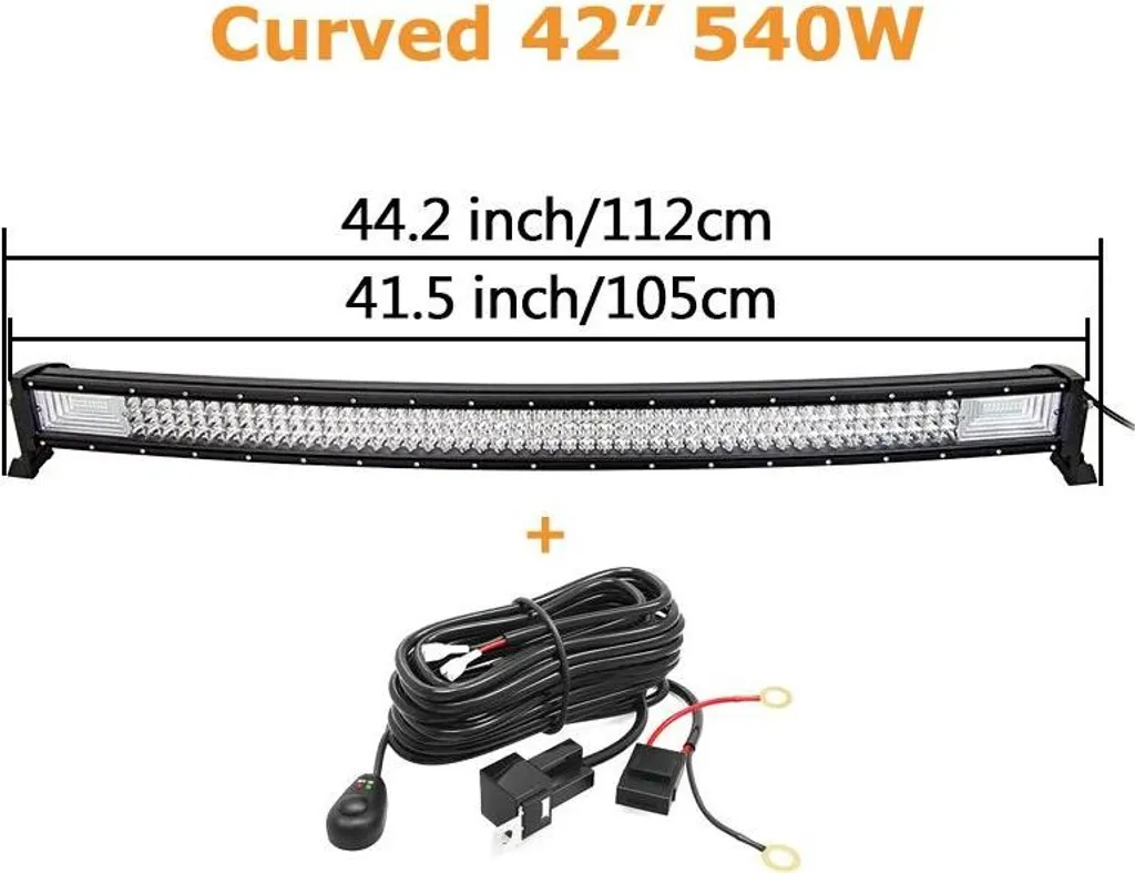Barre lumineuse LED robuste 42" faisceau combiné avec câbles montage