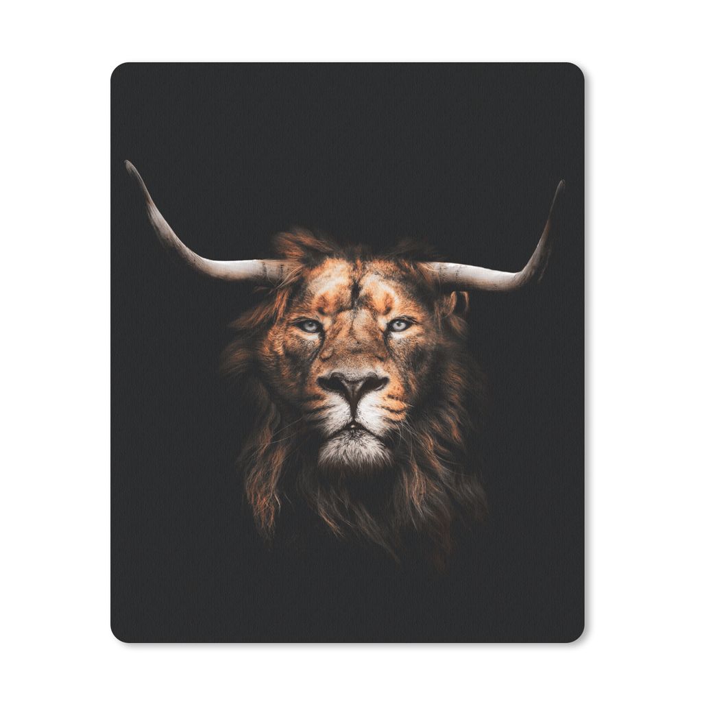 MuchoWow Mauspad Mousepad Löwe - Schottischer Highlander - Hoorn 19x23 cm - Mousepads - Maus Mat - Pad - Mausunterlage - Mauspads - Spielen