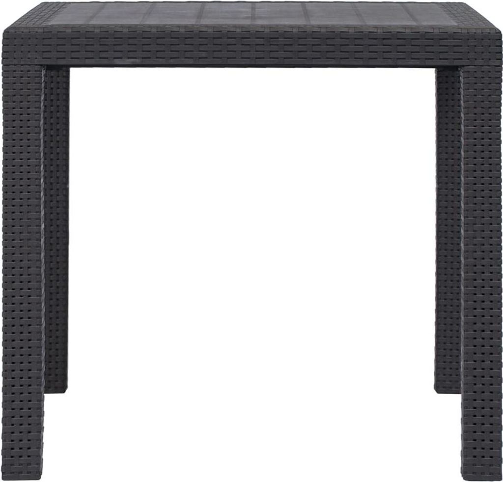 vidaXL Gartentisch Braun 79x79x72 cm Kunststoff Rattan-Optik
