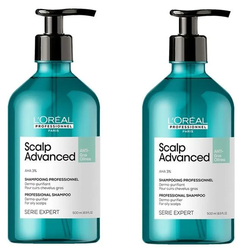 Stop Cheveux Gras avec le Duo L'Oréal Scalp Advanced 500ml Anti-Grasseur