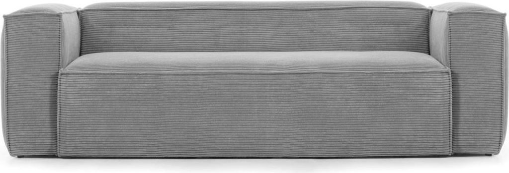 Sofa Blok 3-Sitzer aus Kord grau 240 cm