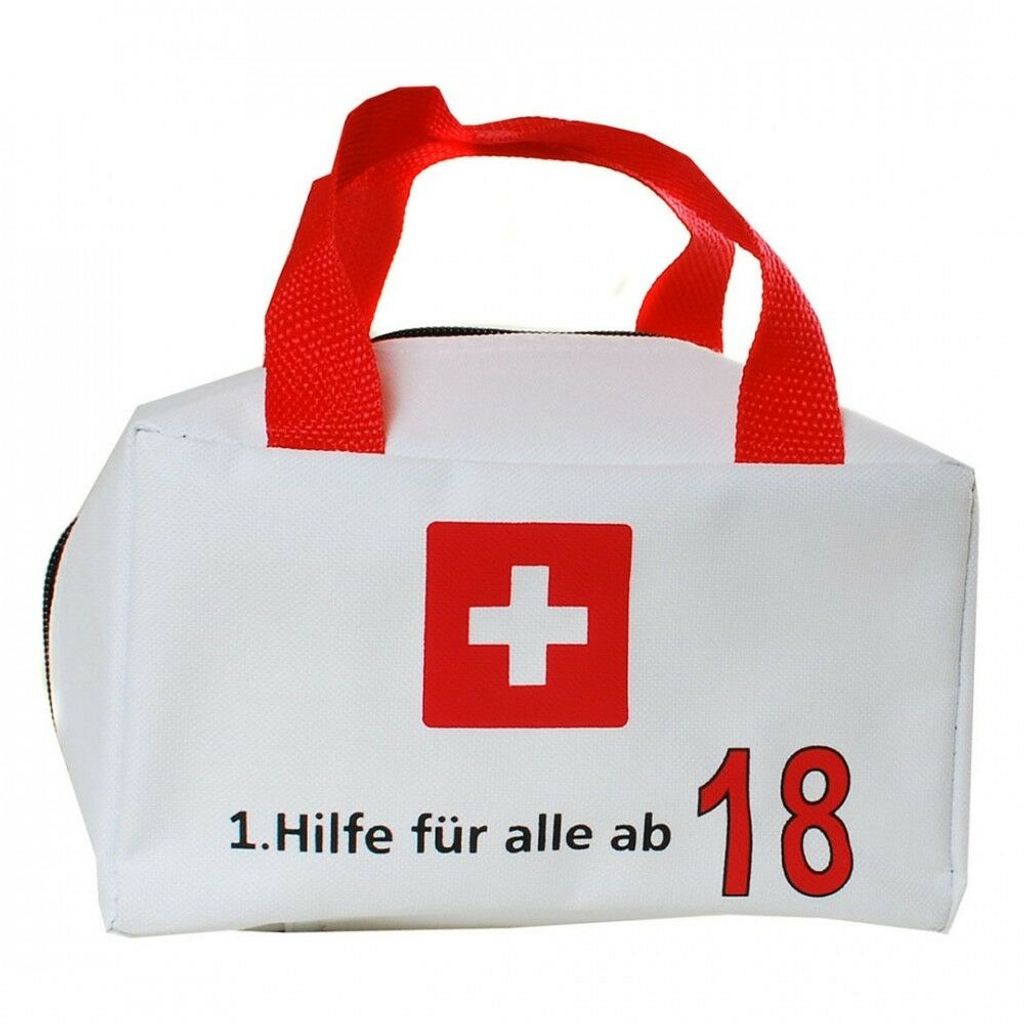 TASCHE 1. HILFE FÜR ALLE AB 18 GESCHENKARTIKEL 18.GEBURTSTAG PARTY ZUM BEFÜLLEN 100 % Polyester