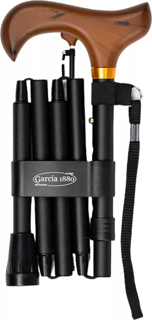Garcia 1880 Klappbarer Gehstock – Inkl. Handgelenkband und Produktbild 
