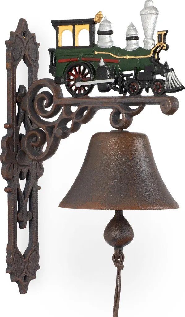 Sonnette de porte pour maison et jardin - Cloche fonte motif locomotive