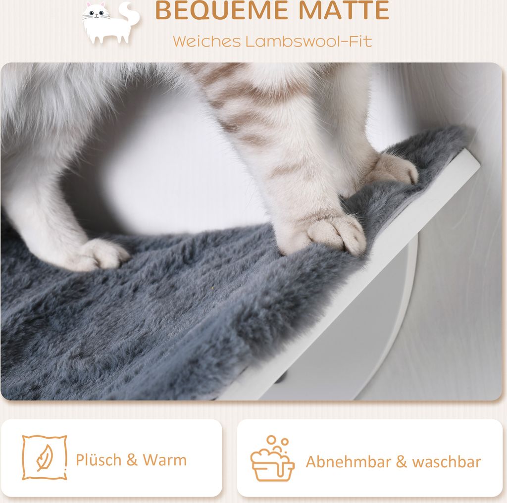 PawHut Katzenliege Katzen Wandliege Katzenbett Katzenregal Produktbild 6