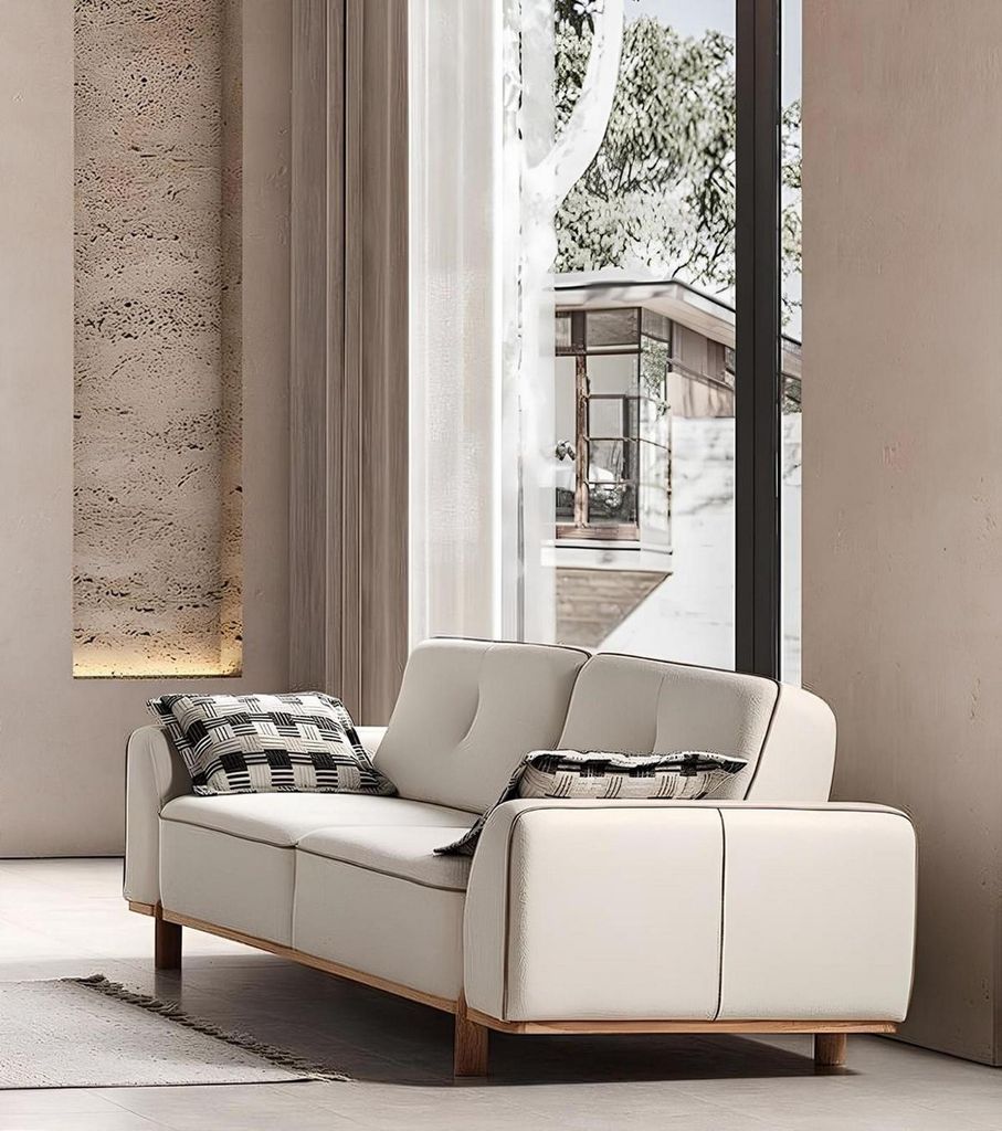 Grauer Designer-3-Sitzer-Sofa weiches Stoffsofa hochwertige Möbel