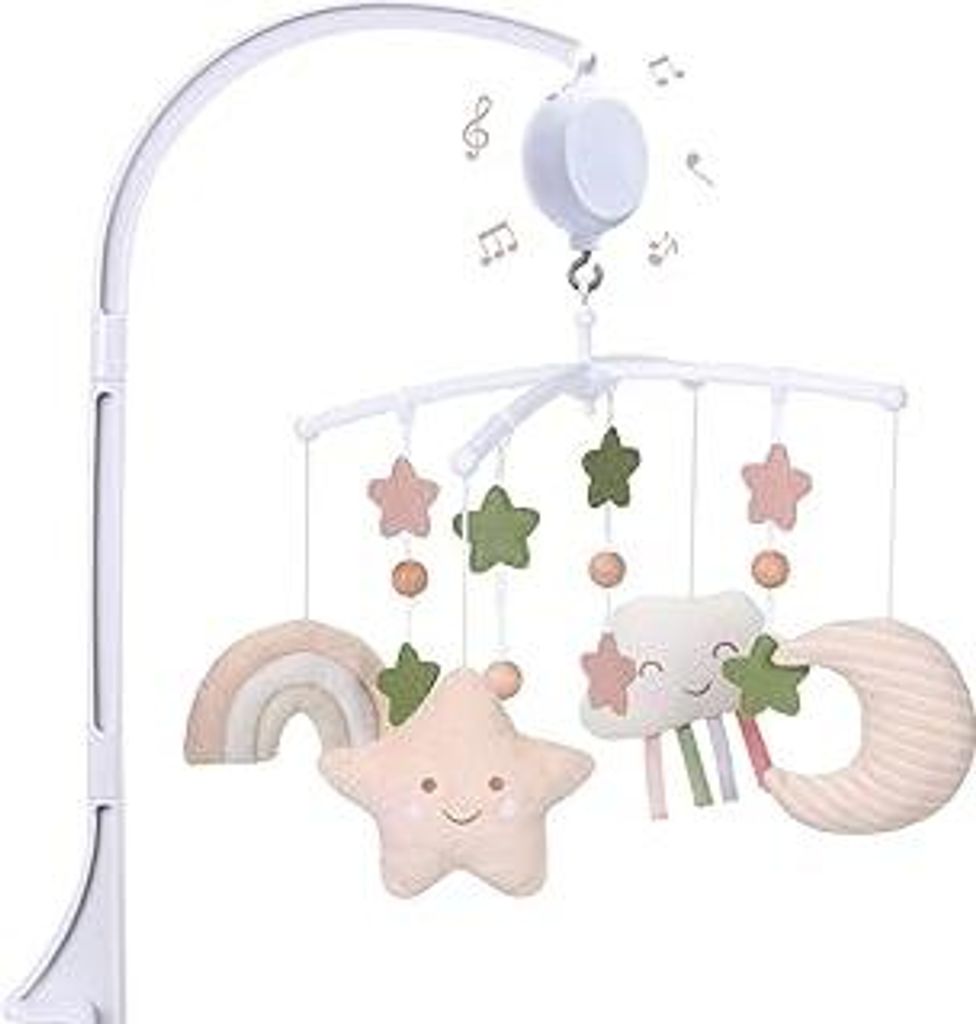 Mobile Baby,Baby Spieluhr mit 35 Musik,Einstellbare Lautstärke,Einfach anzubringen,Stoppt nach 30 Minuten automatisch,Perfekte Geschenk Für Junge...