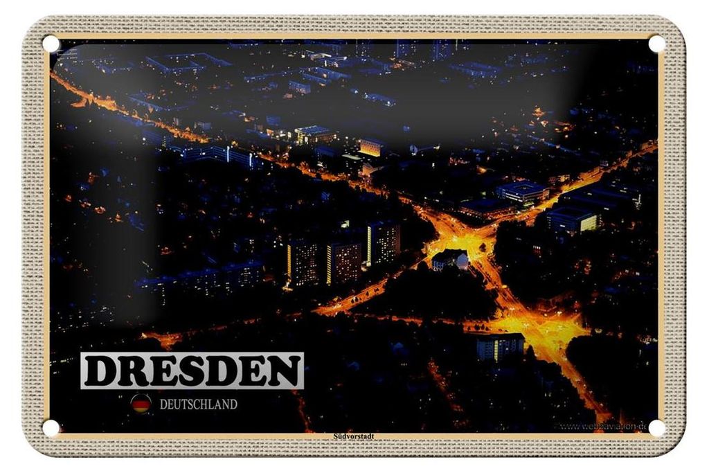 Blechschild Städte Dresden Deutschland Südvorstadt 18x12cm Produktbild 