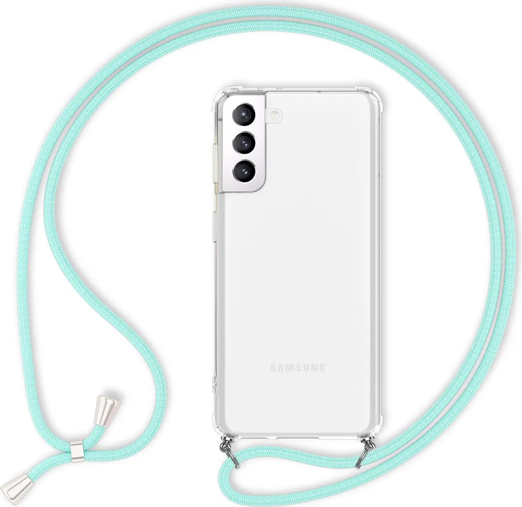 Cover Samsung S22 con Laccio NALIA Verde Menta | Mani Libere per Genitori