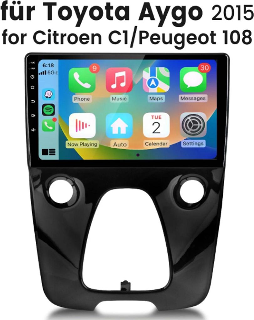 10-calowe radio samochodowe 6+128GB Android dla Toyota Aygo Zdjęcie produktu 