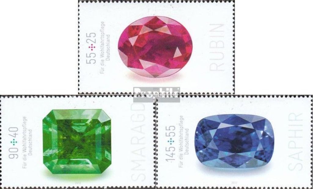 Briefmarken BRD (BR.Deutschland) 2012 Mi 2901-2903 (kompl.Ausg.) gestempelt Edelsteine