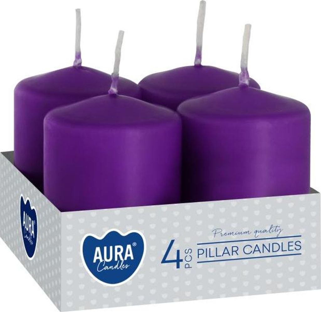Świeca wotywna BISPOL Aura 7H 6CM SW40/60 FIOLETOWA 4szt. Zdjęcie produktu 