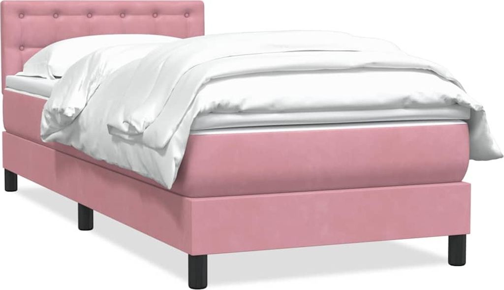 Boxspringbett mit Matratze Rosa 80x220 cm Samt