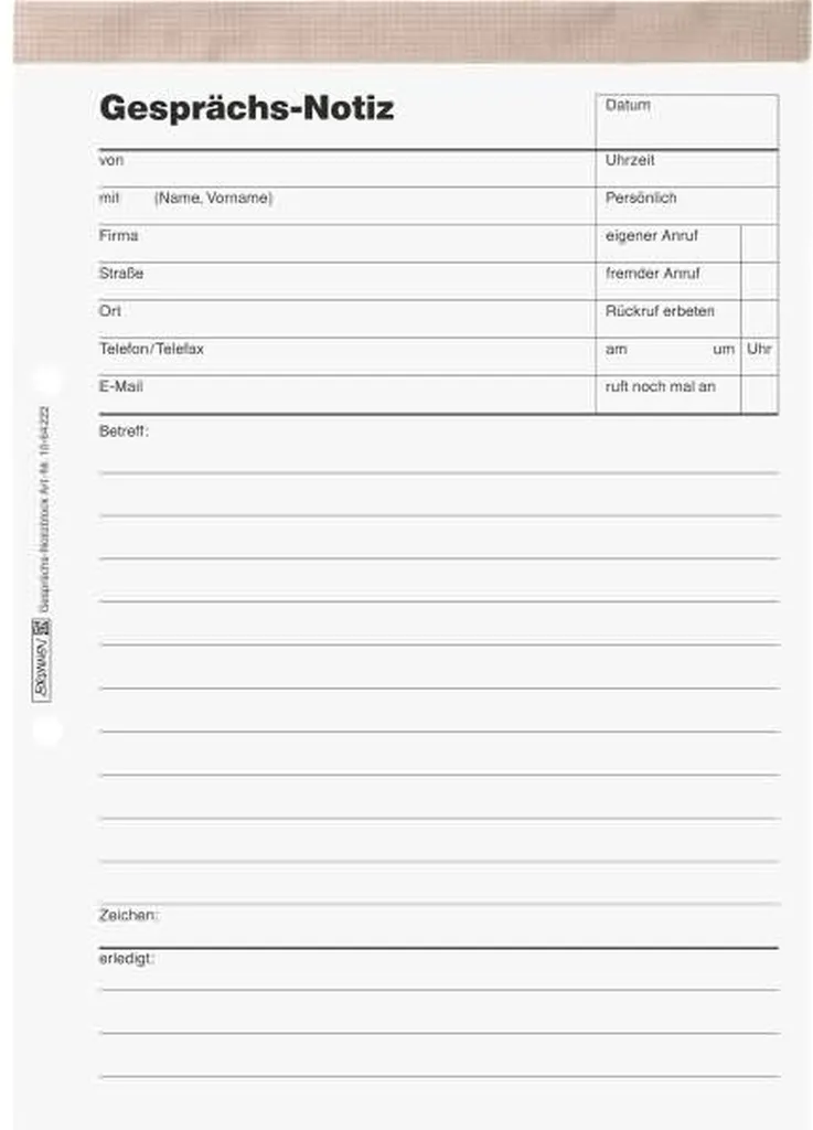 Bloc-notes de Réunion A5 Brunnen 1064222 pour Compte Rendu - 10 Unités