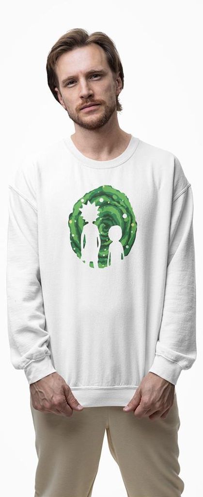 D&B Design Uni Pullover SWMO00047 Rick And Morty Weiß-Größe M