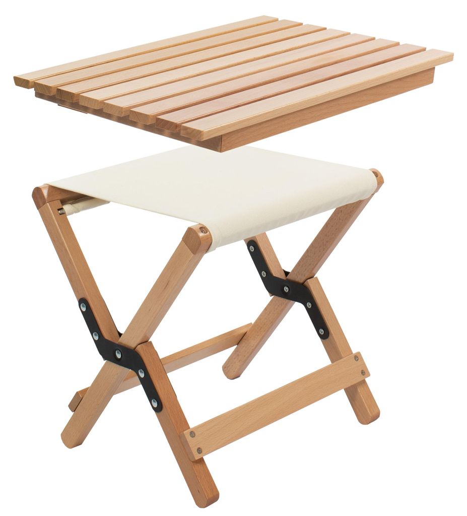 osoltus Holz Falthocker 2in1 Camping  Hocker / Produktbild 