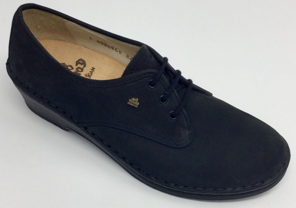 Finn Comfort Atlanta 2301 Damen Halbschuh Nubuk Leder Freizeit, Farbe:schwarz, Größe:4