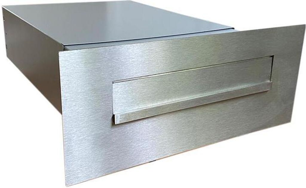 FLAT Design Edelstahl Durchwurfbriefkasten BX-042 Tief 39-62cm