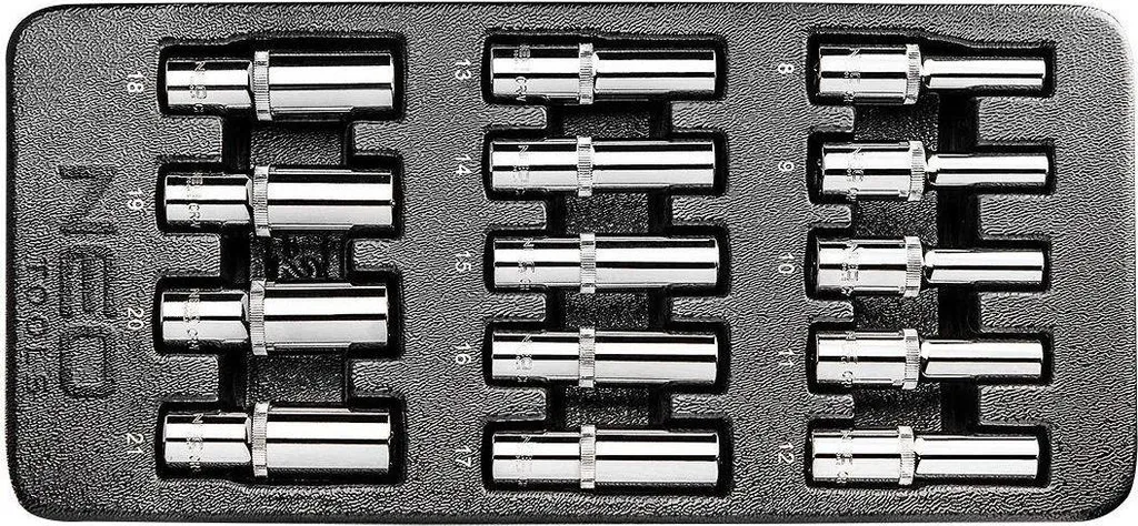 NEO TOOLS Coffret de Douilles Longues 1/2 Pouce 8-21 mm 14 Pièces