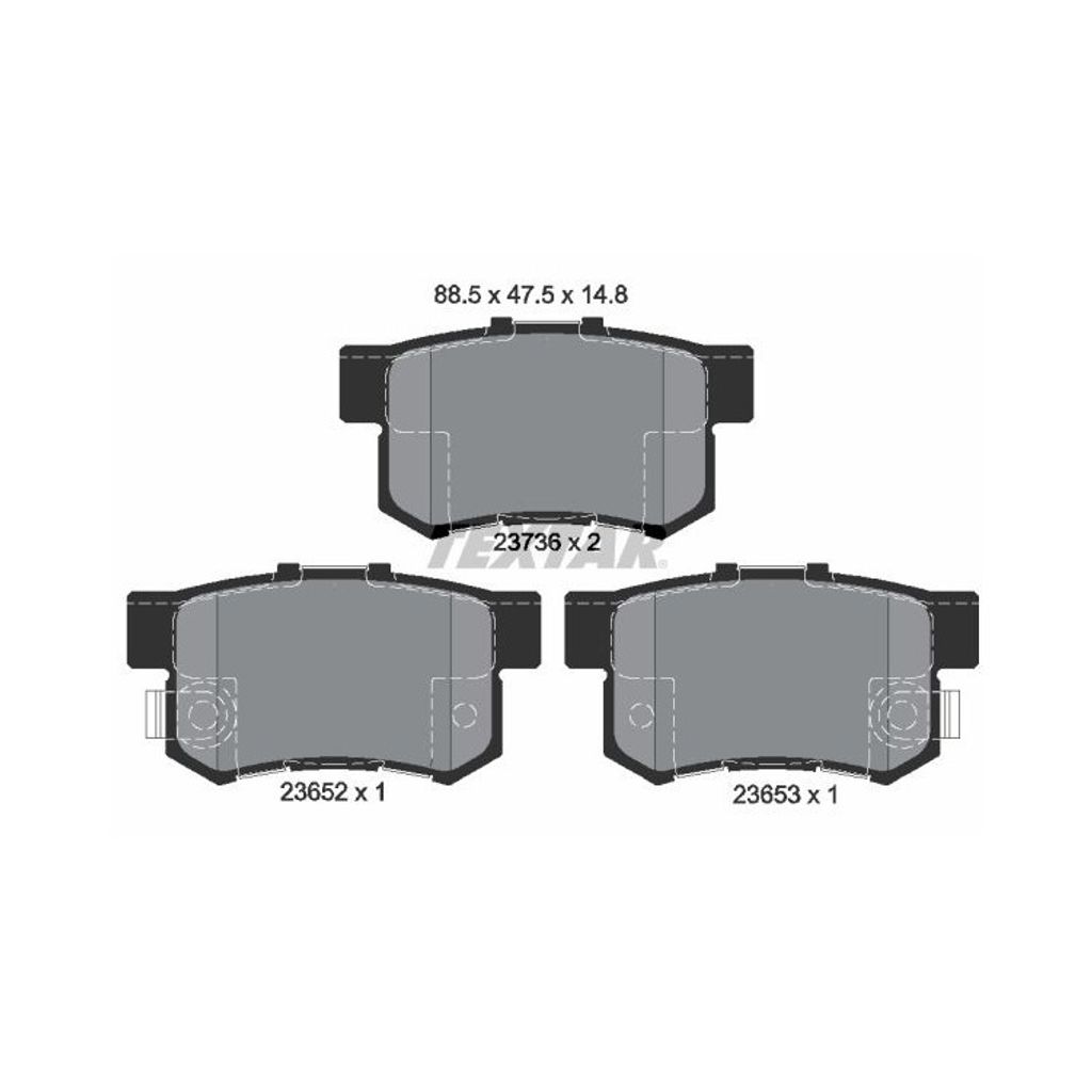 Textar Bremsbeläge hinten für Honda Accord Civic VII CR-V FR-V Shuttle Stream