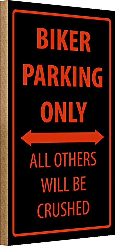 Holzschild Fahrrad 20x30cm Biker parking only
