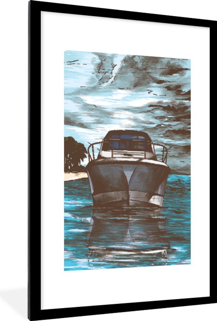 MuchoWow® MuchoWow® Gerahmtes Poster Boot - Meer - Luft Produktbild 