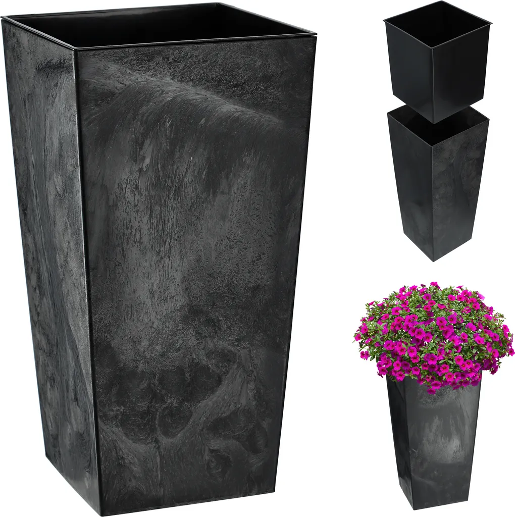Jardinière haute et pot de fleurs cylindrique pour salon et terrasse moderne