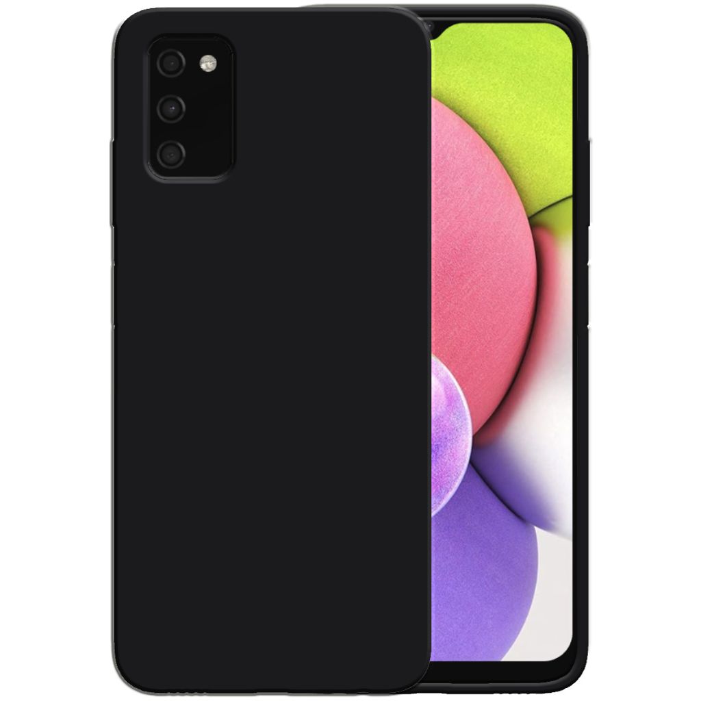 Smartphonica Silikonhülle für Samsung Galaxy A03s Hülle mit weicher Innenseite - Schwarz