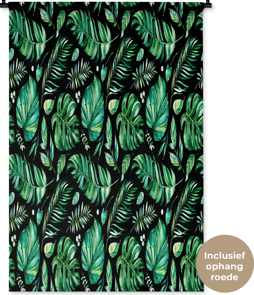 MuchoWow Wandteppich Wandbehang Vintage - Blätter - Pflanzen 90x135 cm Tapisserie Dekoration Wandtuch - Baumwolle - Wandskulptur