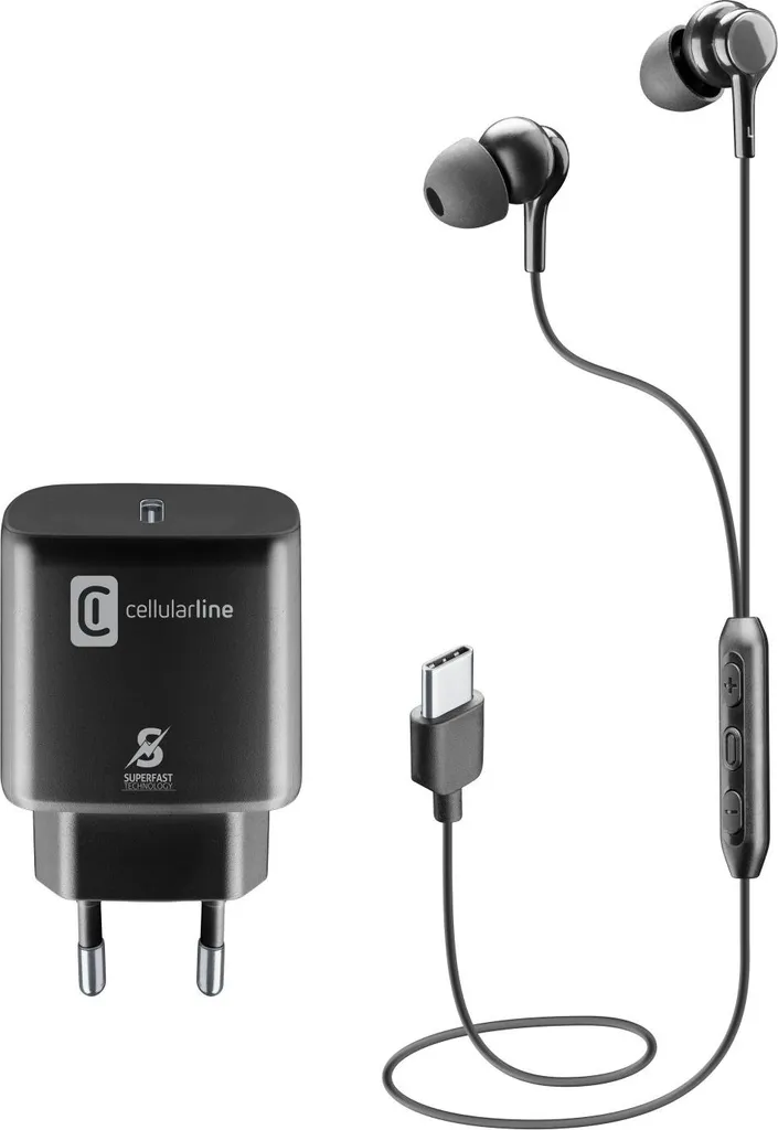 Cellularline Charge & Music Kit Adaptateur Audio et Charge USB-C Lightning