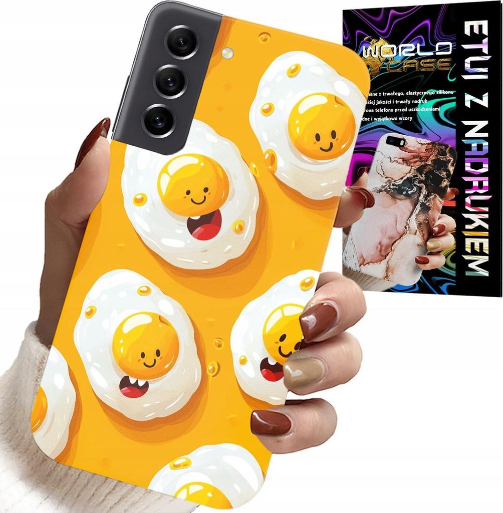Etui Für Samsung Galaxy S21 Fe - Süsses Lächelndes Ei Etui + Folie