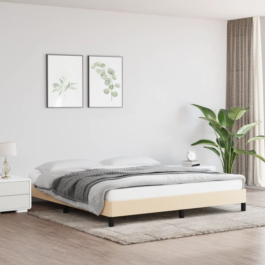 Maison Exclusive - Bettgestell ohne Matratze Creme 160x200 cm Stoff