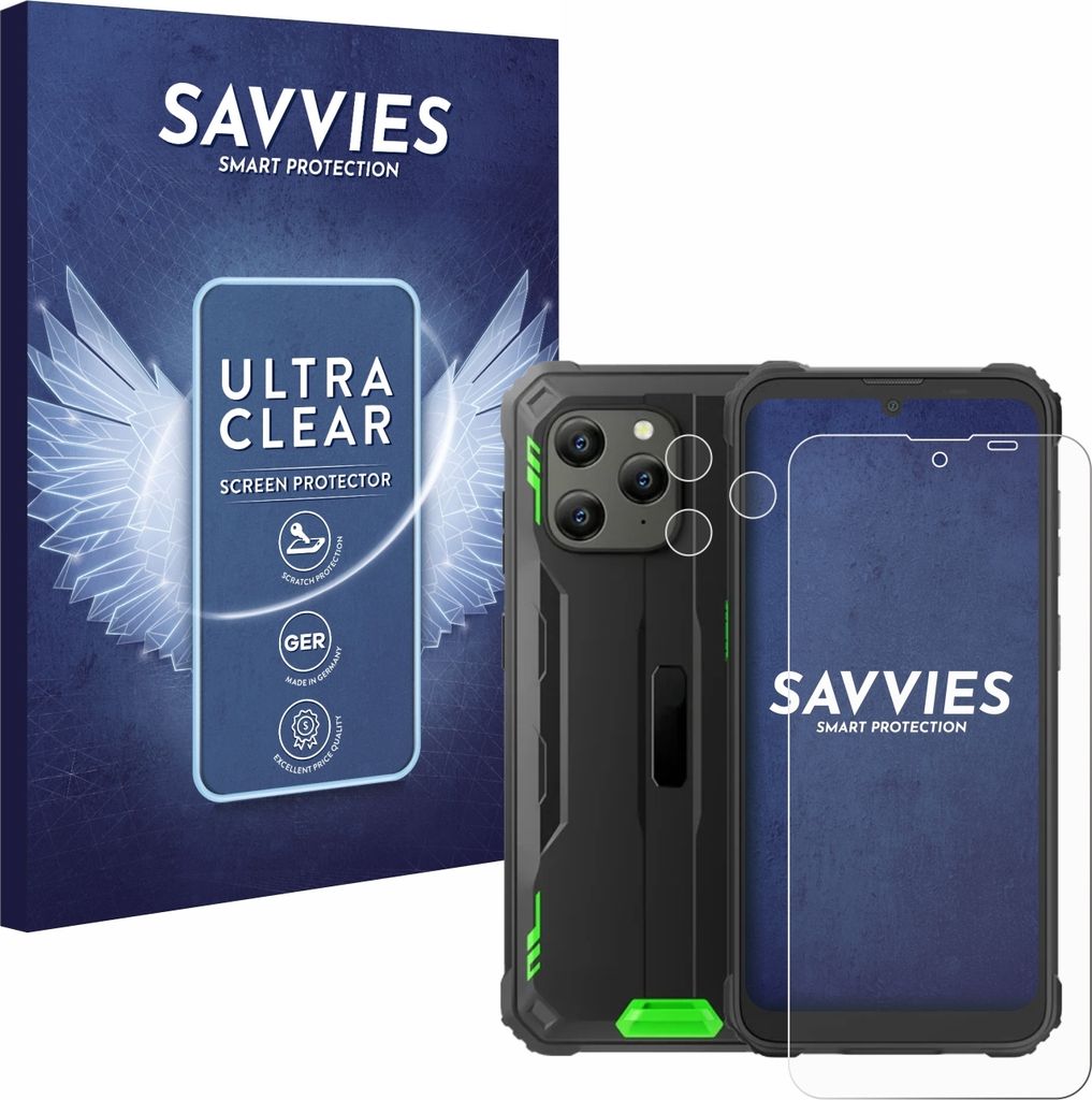 18x Für Blackview BV5300 Plus (Display+Kamera) Schutzfolie Savvies Displayschutz Display Schutz Folie Klar Transparent