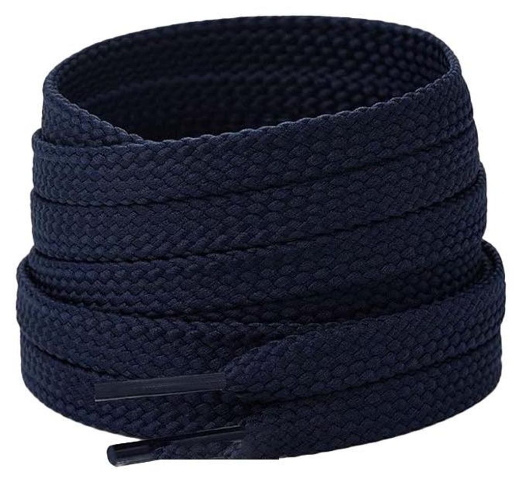 schnuersenkel flach breit 1cm blau navy