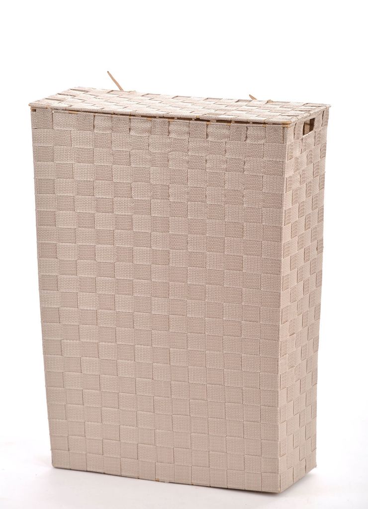 NISCHEN-WÄSCHEKORB - 31 oder 48 Liter - BEIGE - Stoff geflochten Wäschesammler Korb Wäschesortierer, Größe:Größe 1