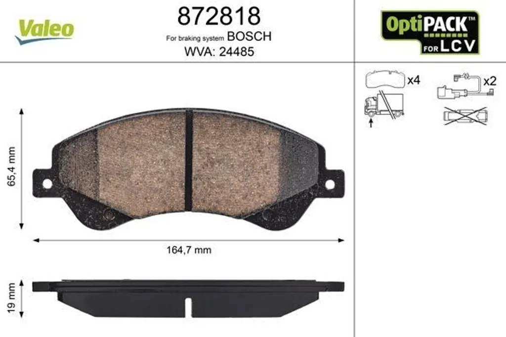 Plaquettes de frein avant spécial utilitaire Ford Transit Valeo 872818