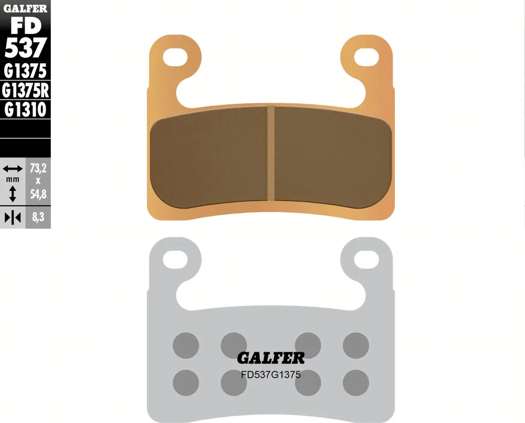 Plaquettes de frein avant Galfer FD537G1375 métal fritté pour conduite SPORT