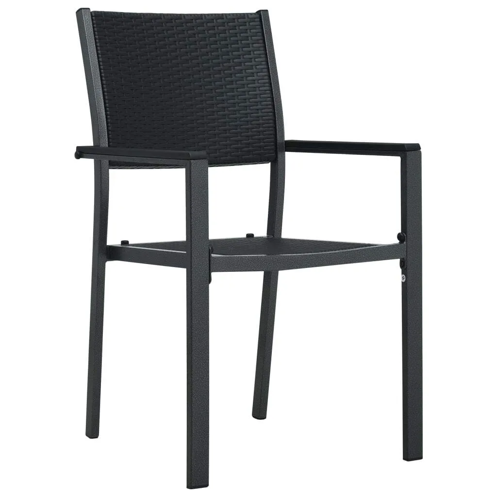 vidaXL Chaises de jardin 2 pcs noir en plastique aspect rotin 45x55 cm