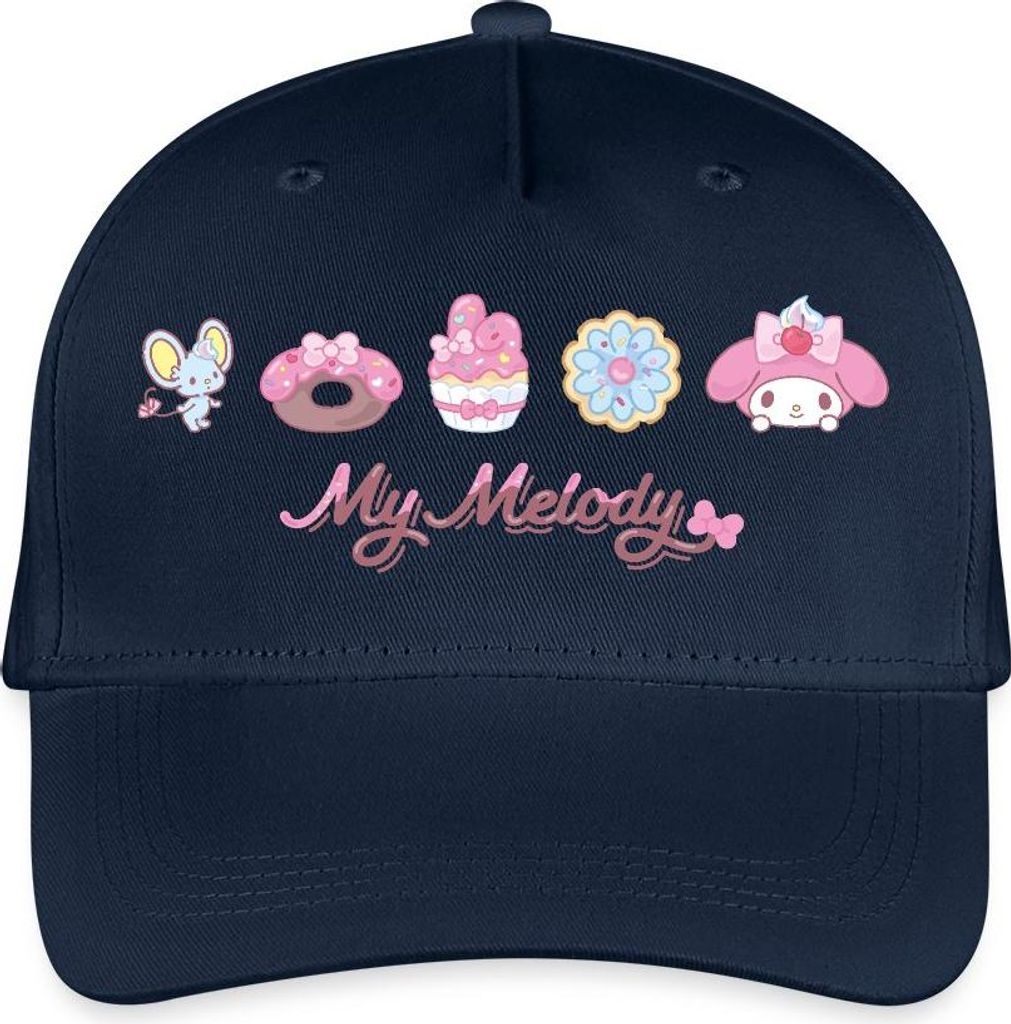 Spreadshirt My Melody Mit Flat Und Gebäckstücken Kinder Bio Basecap, One size, Navy