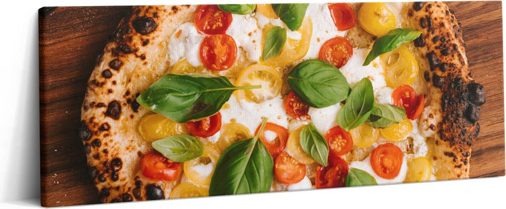 Italienische Küche Pizza-Gastronomie – Leinwandbild Wandbild – 125x50 cm – Leinwandbilder – Wandbilder – Schlafzimmer – Flur