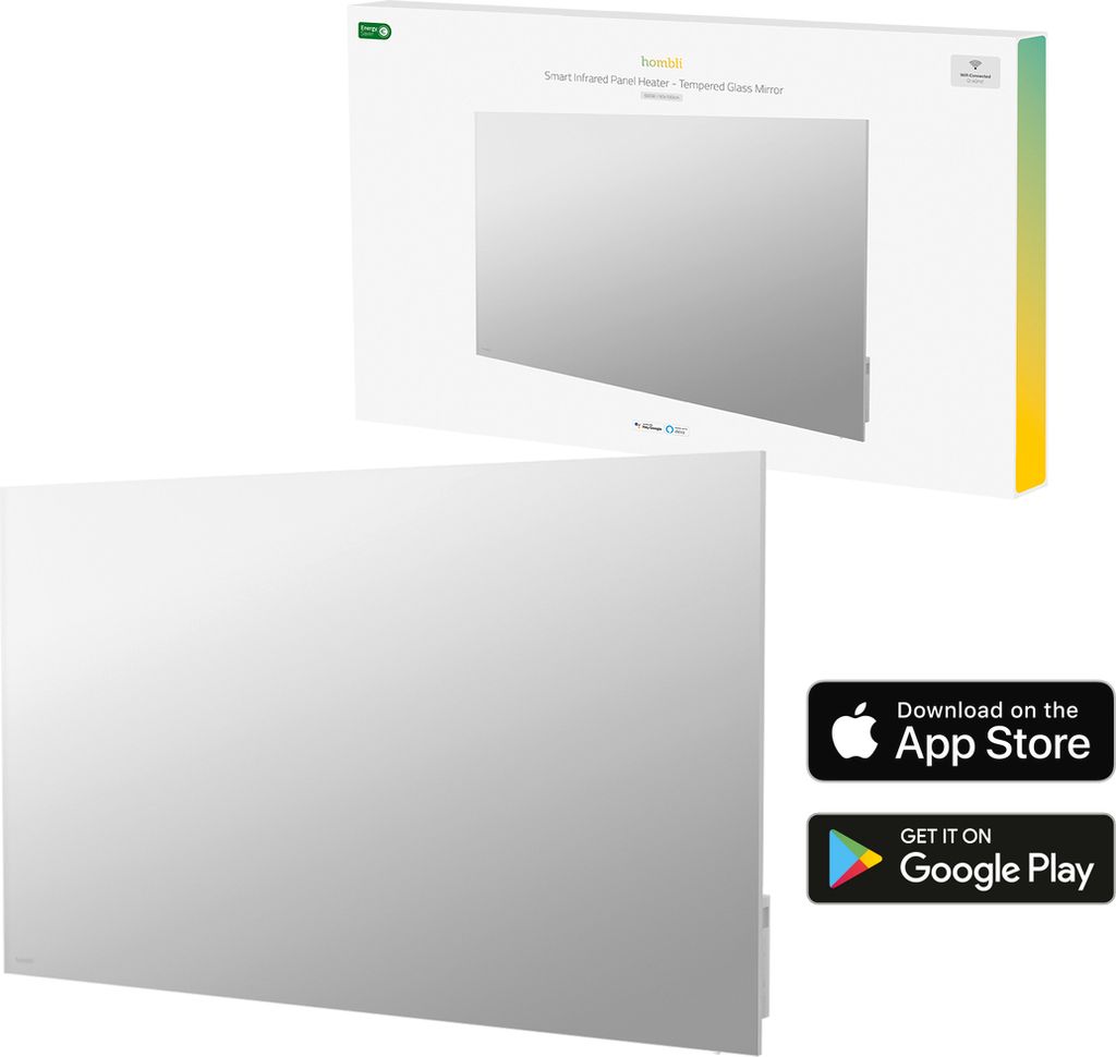 Hombli smartes Infrarot Glas Heizpanel 600W Spiegel