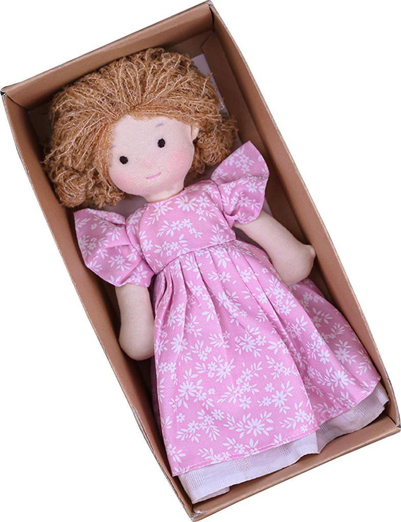 Stoffpuppe mit Gelenken - Verbesserter Körper, Baumwolle, 25cm - Für Rollenspiel, Sammler & Anziehpuppe