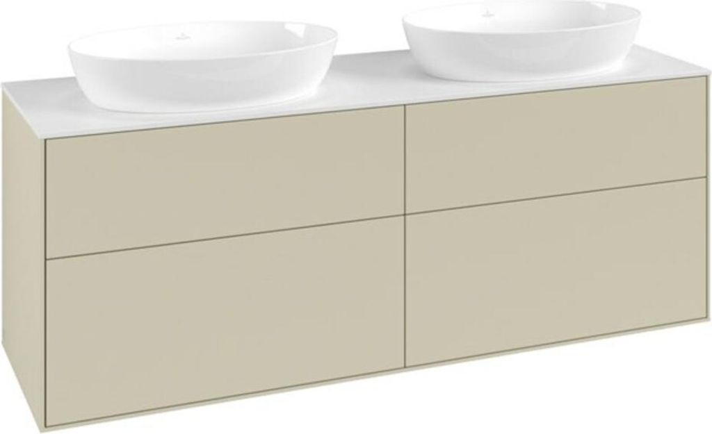 V&B Waschtischunterschrank Finion 160x60cm, Abd.-Pl. wh. m, si Gr m Lac