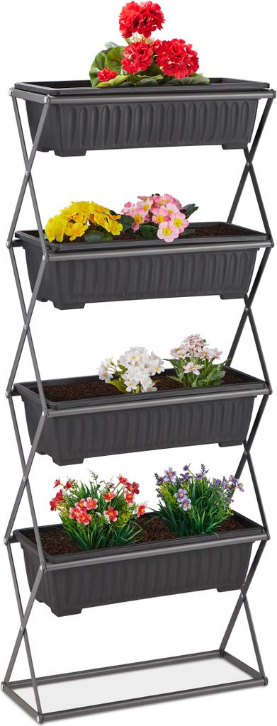relaxdays Vertikalbeet mit 4 Etagen Produktbild 1