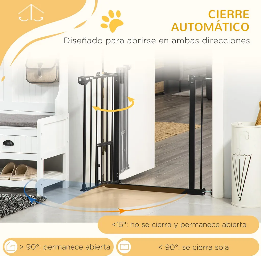 Barrière de sécurité réglable noire 80 x 4 x 76 cm - Modèle Pro-Sûreté - 5