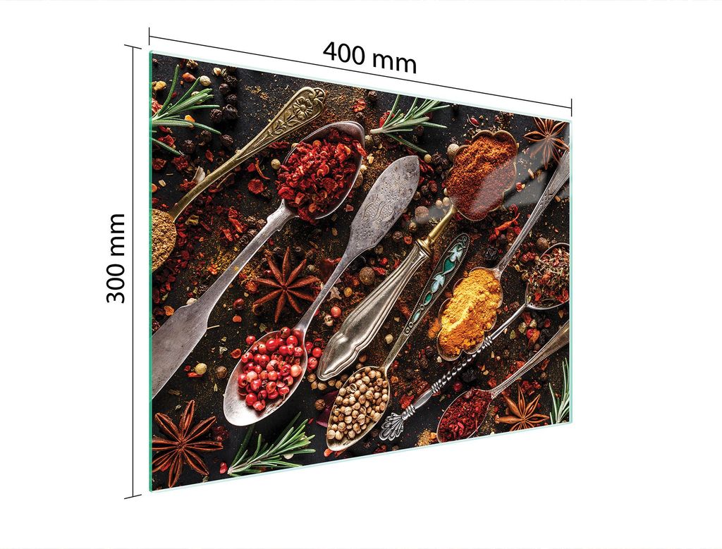 Schneidebrett Herdabdeckplatte Multiglasschneidplatte 40x30 cm Schiefer Gewürze