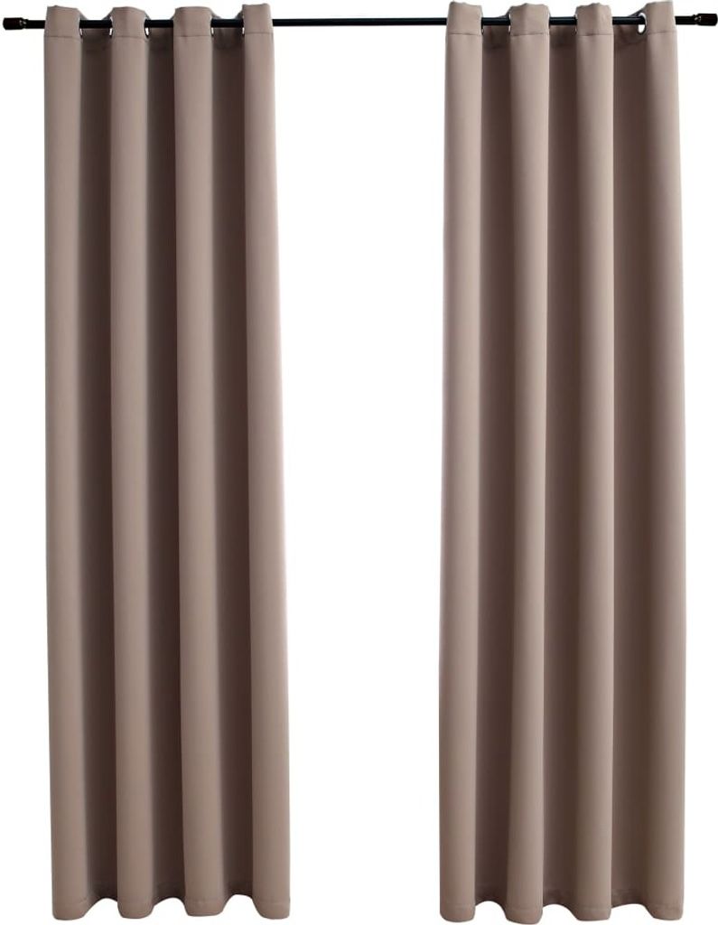 vidaXL Tende oscuranti con occhielli in metallo 2 pz. Taupe Immagine del prodotto 