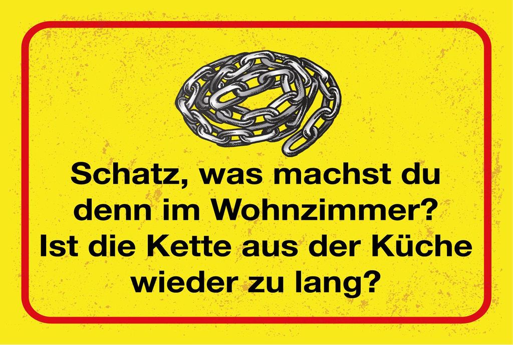 vianmo Blechschild 12x18 cm Ist die kette aus der Küche wieder zu lang