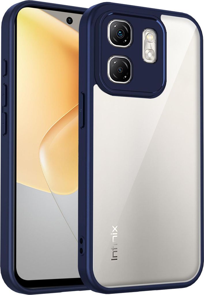 Hülle für Infinix Hot 50i Transparente Rückseite TPU Bumper Stoßfest Handyhülle Blau